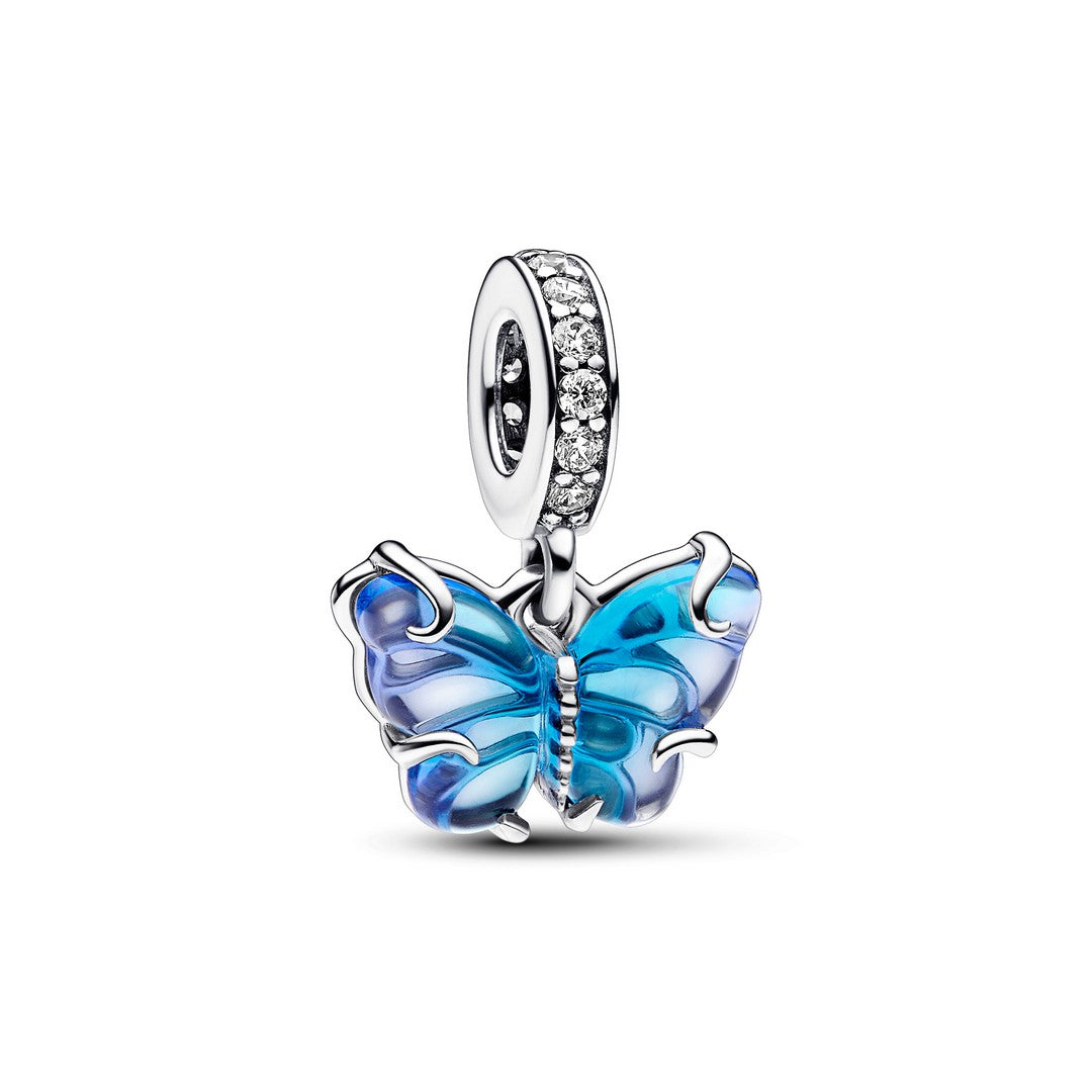 Charm Donna Pandora Pendente Farfalla Vetro di Murano Blu - 792698C01 - Gioielleria De Patto