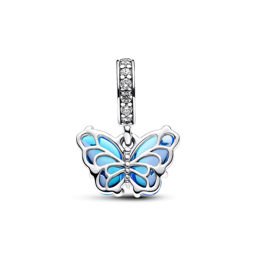 Charm Donna Pandora Pendente Farfalla Vetro di Murano Blu - 792698C01 - Gioielleria De Patto