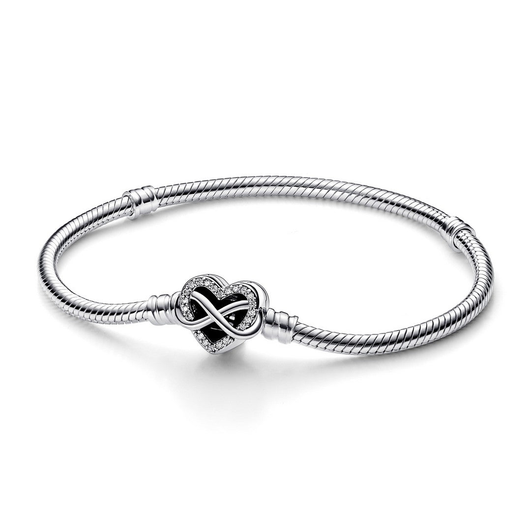 Bracciale Donna Pandora con Chiusura Cuore Infinito Pietre Luminose - 592645C01 - Gioielleria De Patto