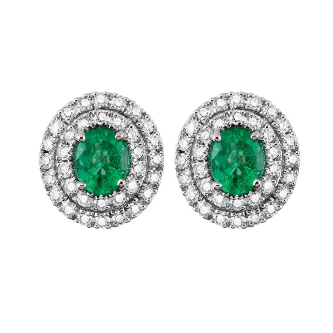 Orecchini Donna Salvini Oro Bianco Diamanti e Smeraldi - 20057689 - Gioielleria De Patto