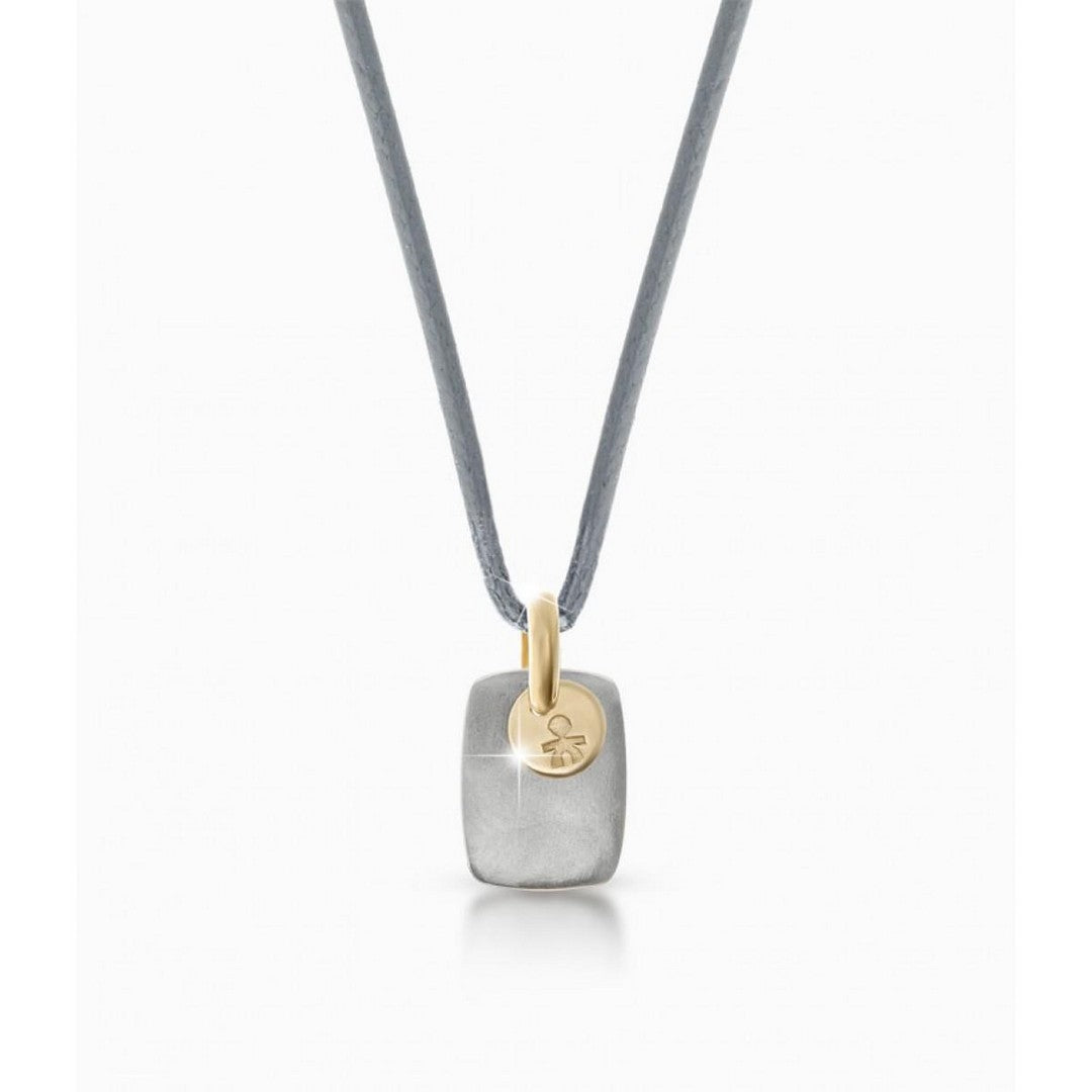 Collana Uomo leBebè con Cordoncino Grigio Raffigurazione Bimbo - lbu007 - Gioielleria De Patto