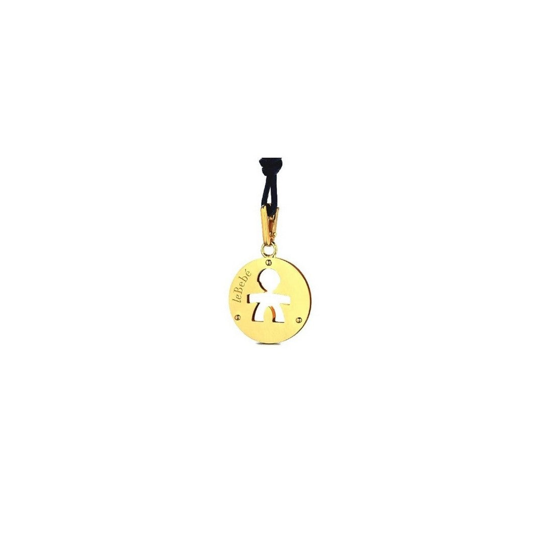 Collana Donna leBebè con Cordoncino Nero e Bimbo in Oro Giallo - lbb105 - Gioielleria De Patto