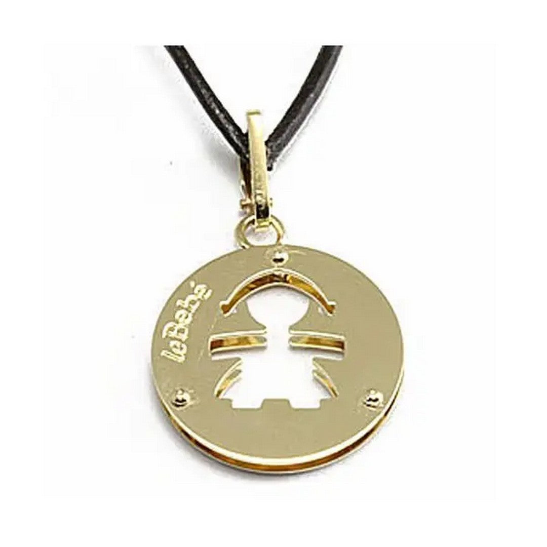 Collana Donna leBebè con Cordoncino Nero e Bimba in Oro Giallo - lbb103 - Gioielleria De Patto