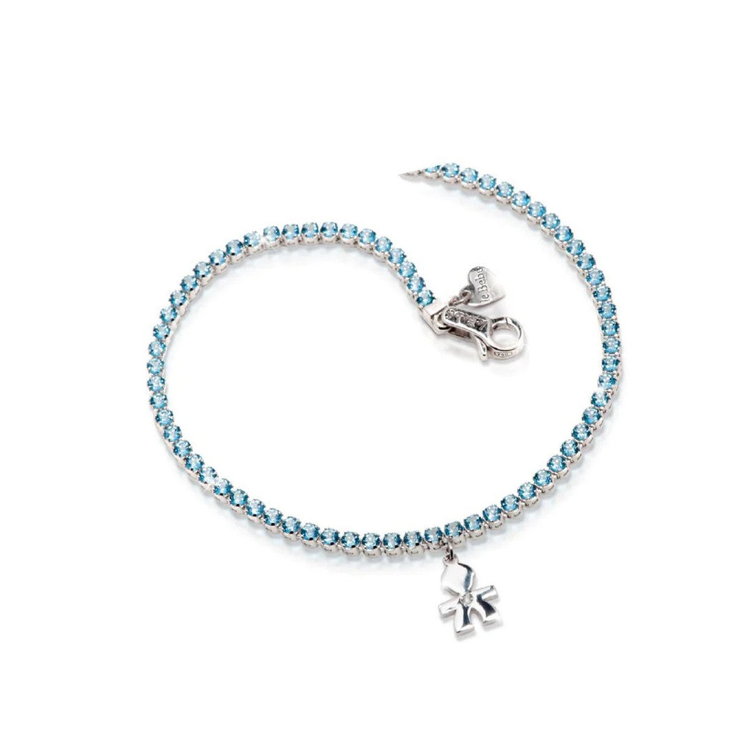 Bracciale Donna leBebè Tennis Azzurro con Bimbo - lbb130 - Gioielleria De Patto