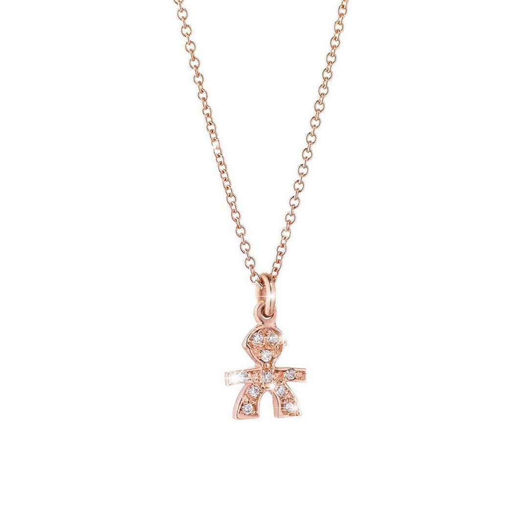 Collana Donna leBebè in Oro Rosa con Bimbo in Pave di Diamanti - lbb323 - Gioielleria De Patto