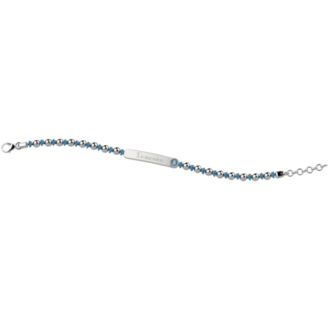 Bracciale Bambino Bolas Targhetta Nanan Ag 925
