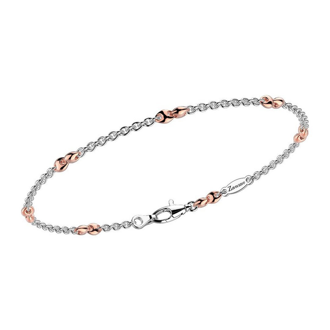 Zancan Bracciale Uomo Oro Bianco e Rosa - EB802BR - Gioielleria De Patto