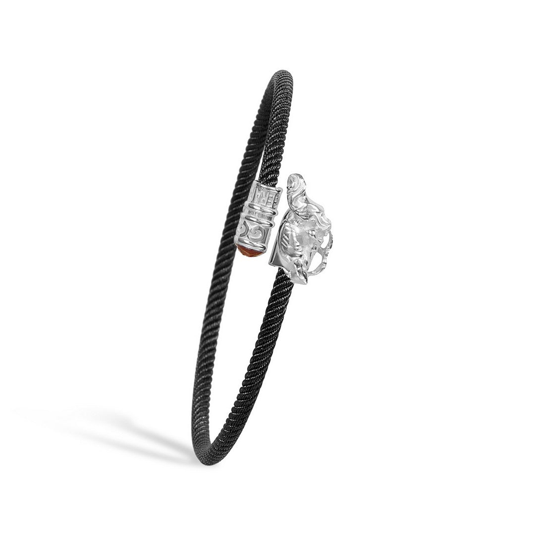 Bracciale Unisex Gerardo Sacco Sagittario con cavetto nero - 32395-sa - Gioielleria De Patto