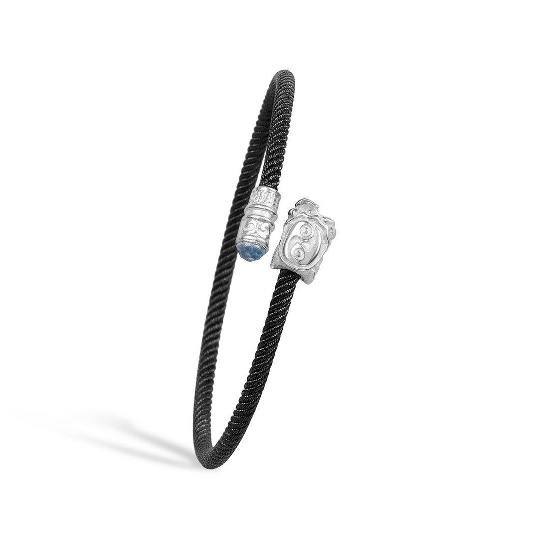 Bracciale Unisex Gerardo Sacco Cancro con cavetto nero - 32395-cn - Gioielleria De Patto