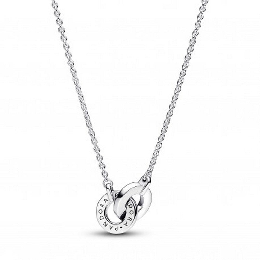 Collana Donna Pandora Cerchi Intrecciati Pavè - 392736C01 - Gioielleria De Patto