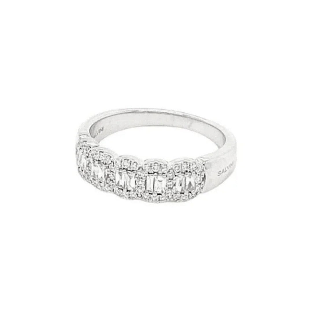 Anello Veretta Oro Bianco e Diamanti Salvini Magia Donna - 20101047 - Gioielleria De Patto