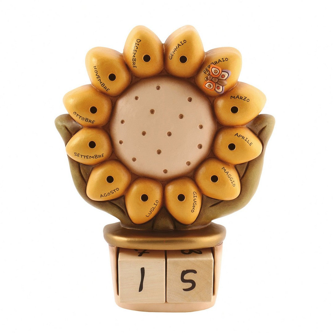 Thun Calendario perpetuo da tavolo in ceramica con fiore - C1941H90 - Gioielleria De Patto