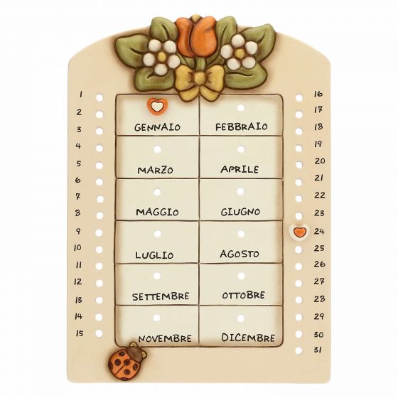 Thun Calendario perpetuo da parete in ceramica Country con coccinella portafortuna - C2770H90 - Gioielleria De Patto