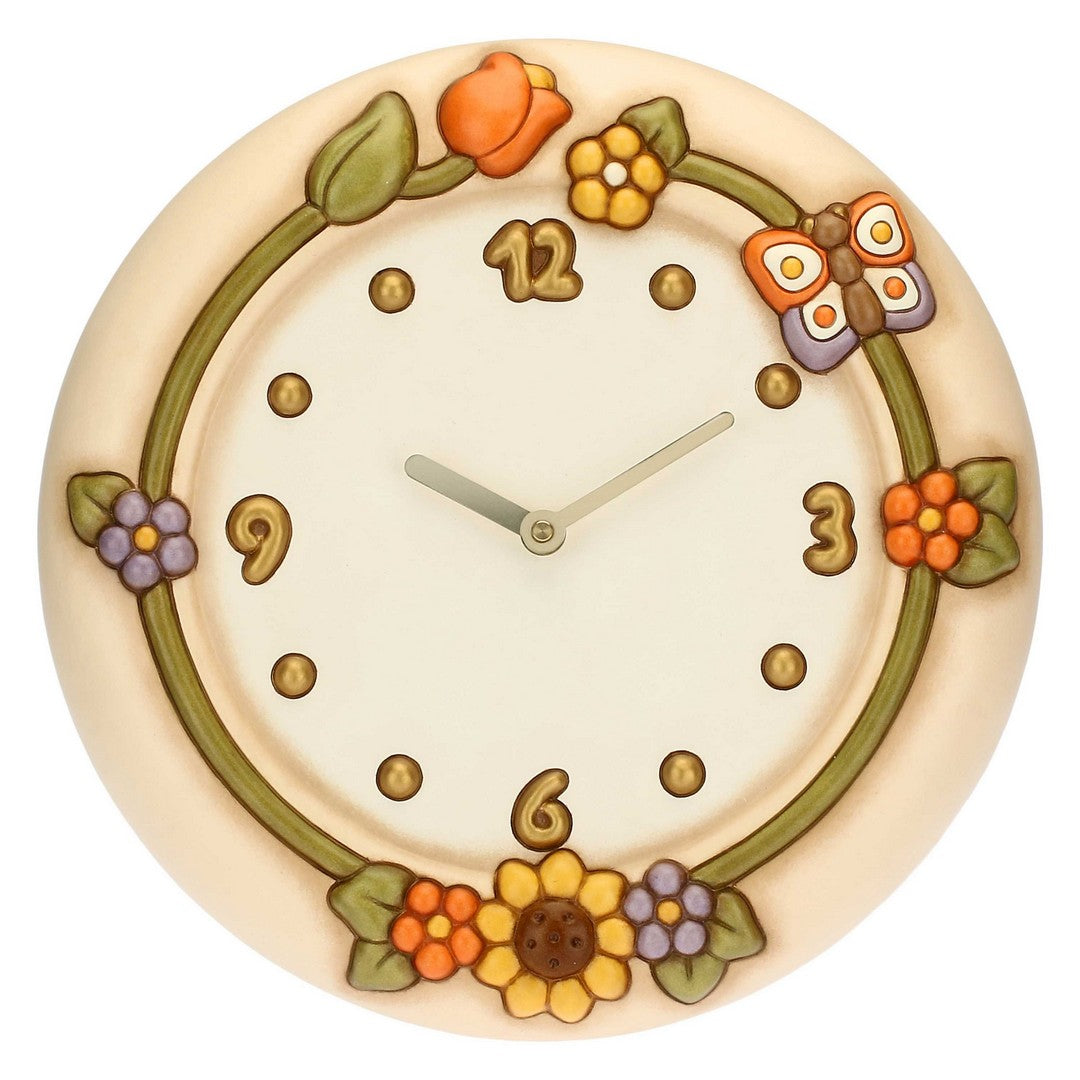Thun Orologio da parete Country con fiori e farfalla maxi - C2857H90 - Gioielleria De Patto