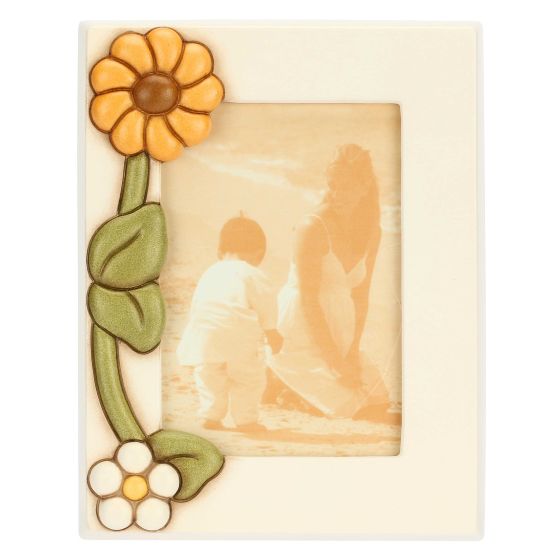 Thun Portafoto con Fiore di Calendula in Ceramica Racconti d'Autunno, Medio - C3115H90 - Gioielleria De Patto
