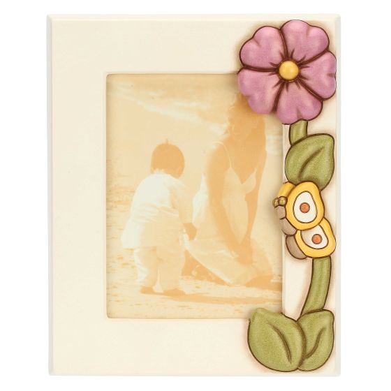 Thun Portafoto con Fiore di Malva in Ceramica Racconti d'Autunno, Grande - C3116H90 - Gioielleria De Patto