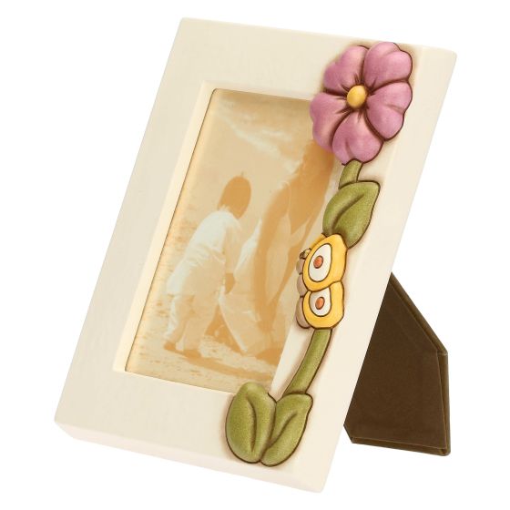 Thun Portafoto con Fiore di Malva in Ceramica Racconti d'Autunno, Grande - C3116H90 - Gioielleria De Patto