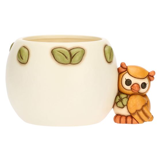 Thun Cachepot con Gufo Lucky in ceramica Racconti d'Autunno, Piccolo - C3125H90 - Gioielleria De Patto