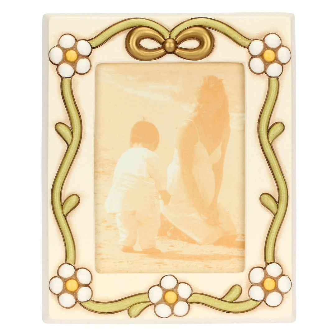 Thun Portafoto con margherite e fiocco in ceramica, grande - c3136h90 - Gioielleria De Patto