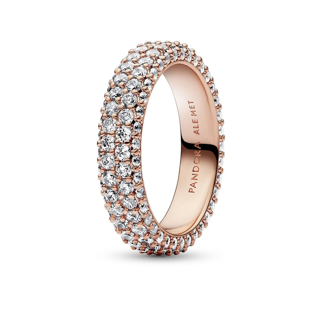 Pandora Anello Donna Pavè Fascia Doppia - 182629C01 - Gioielleria De Patto