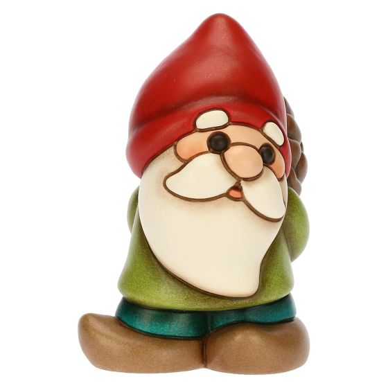 Thun Gnomo Oliver con pigna in ceramica Bosco Magico - F3314H90 - Gioielleria De Patto
