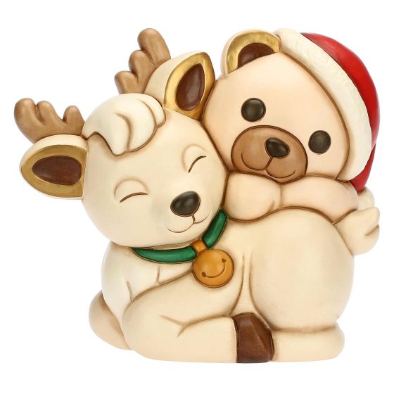 Thun Teddy a cavallo della Renna Robin in ceramica, maxi - F3320A82 - Gioielleria De Patto