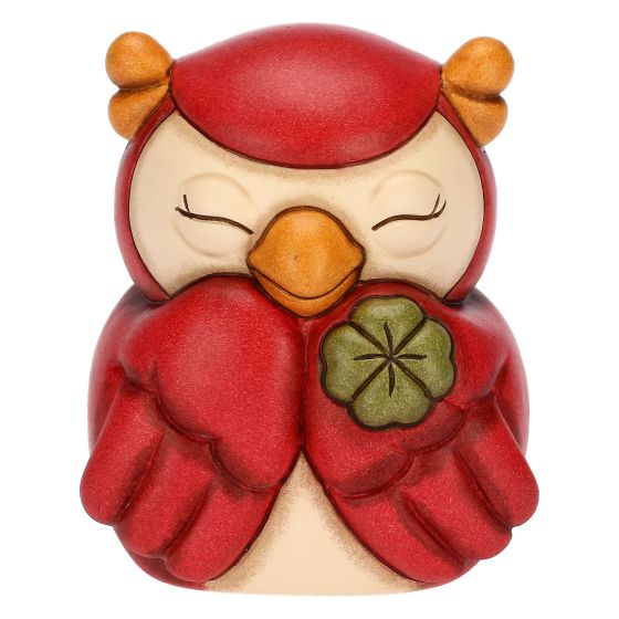 Thun Gufo Lucky Rosso con Quadrifoglio in Ceramica Racconti d'Autunno - F3333H90 - Gioielleria De Patto