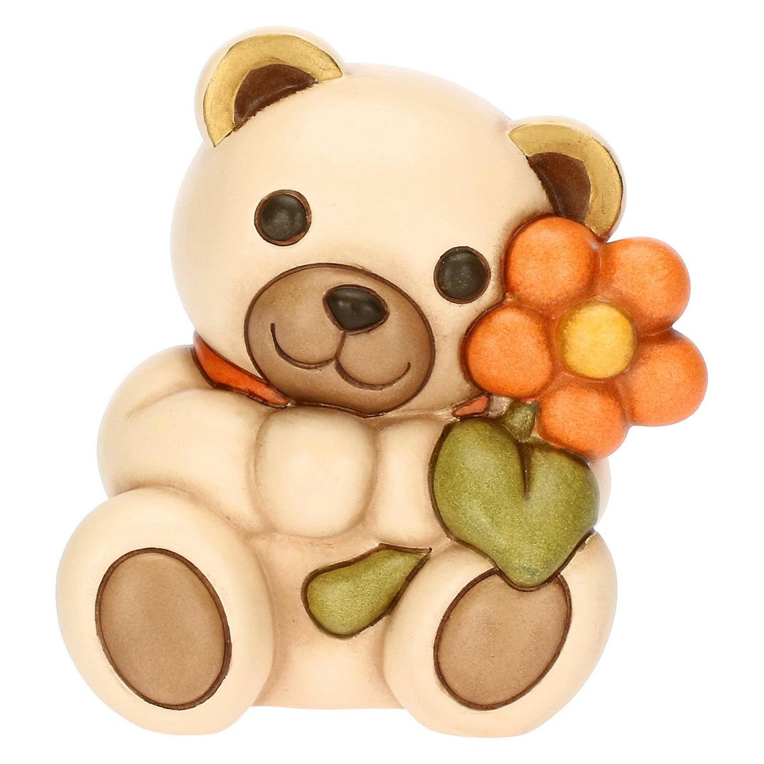 Thun Teddy con fiore in ceramica Primavera da vivere, medio - f3356h90 - Gioielleria De Patto