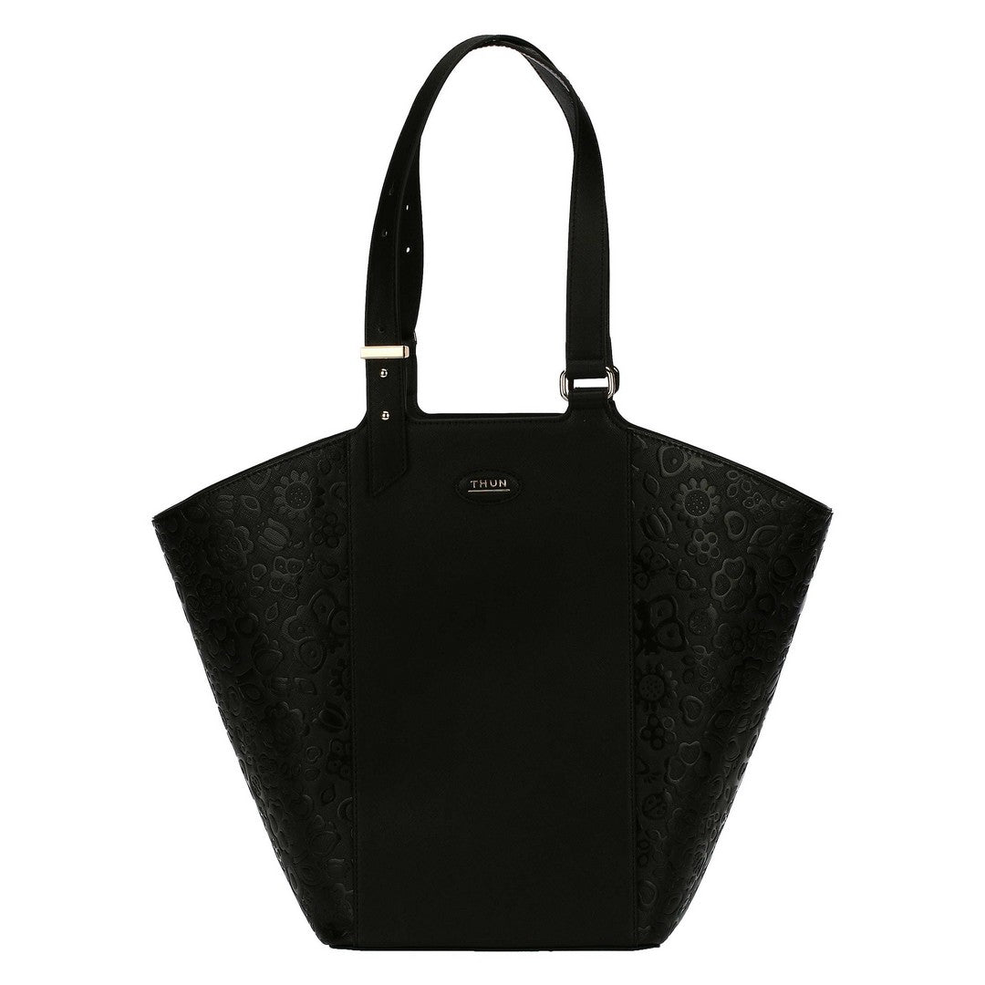 Thun Borsa shopping nera a forma di vela Prestige - H3415P00 - Gioielleria De Patto