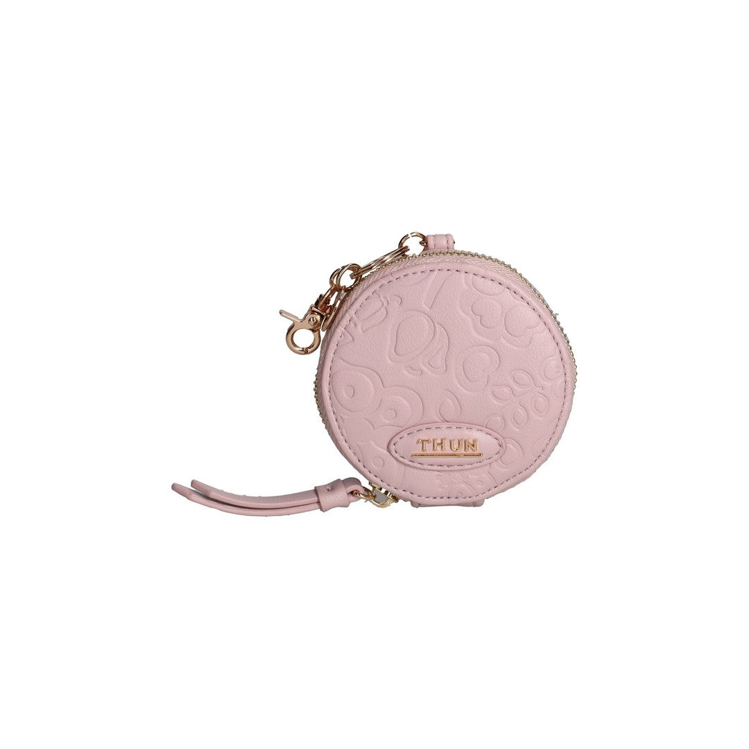 Thun Portachiavi rotondo con zip in ecopelle cipria Sempre con me - h3501p00 - Gioielleria De Patto