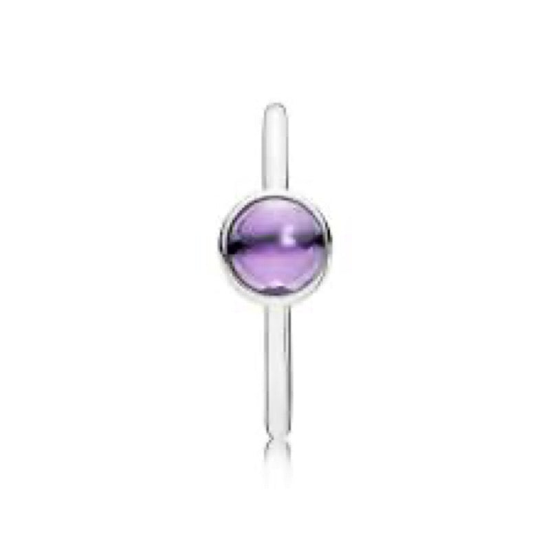 Anello Donna Pandora Goccia Poetica Viola - 190983ACZ - Gioielleria De Patto