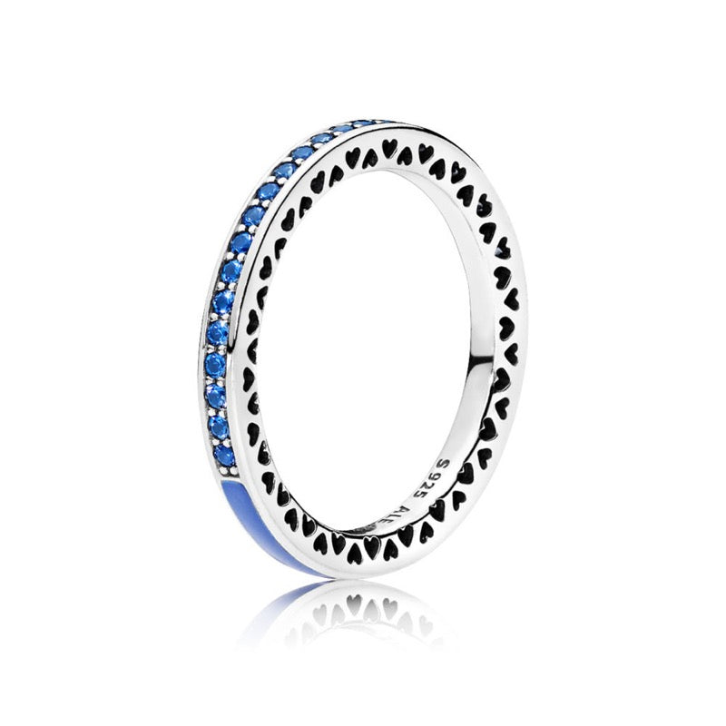 Anello Donna Pandora Cuori Radiosi Blu - 191011NCB - Gioielleria De Patto
