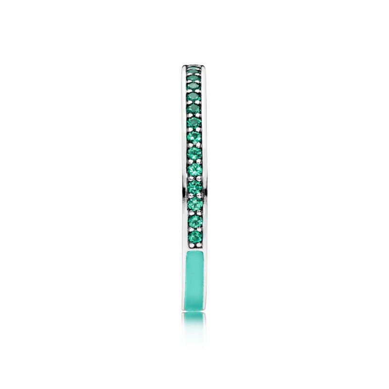 Anello Donna Pandora Cuori Radiosi Verde Menta - 191011NRG - Gioielleria De Patto