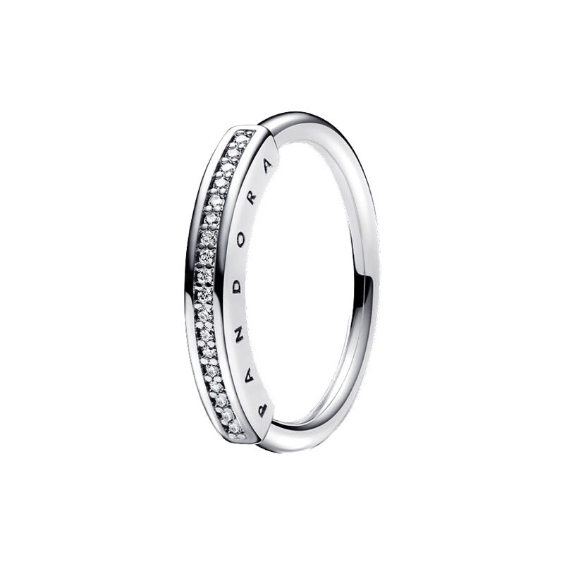 Anello Donna Pandora Fascia Pavé e Logo - 192283C01 - Gioielleria De Patto