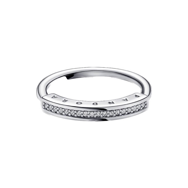 Anello Donna Pandora Fascia Pavé e Logo - 192283C01 - Gioielleria De Patto