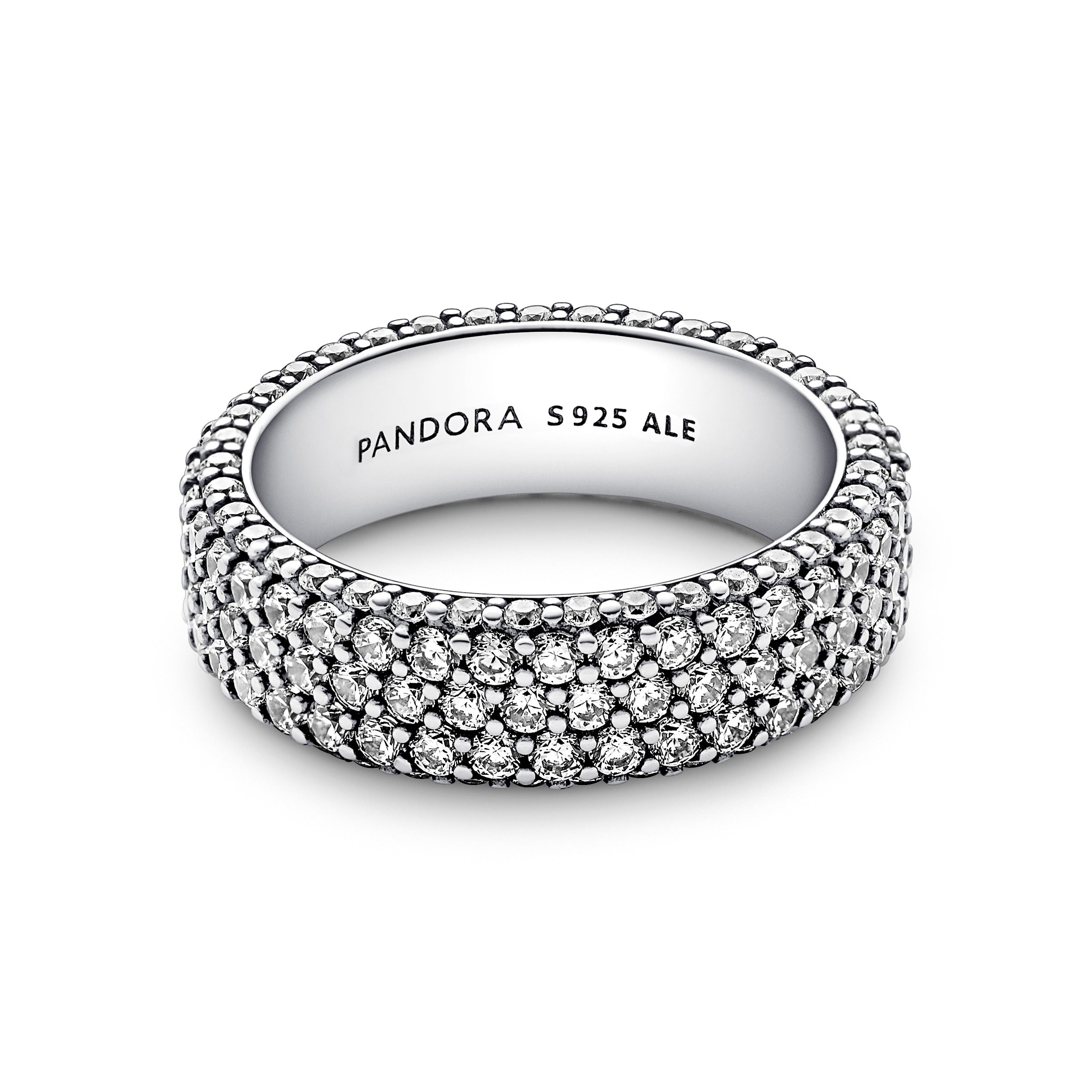 Anello Donna Pandora Pavè Fascia Tripla - 192634C01 - Gioielleria De Patto