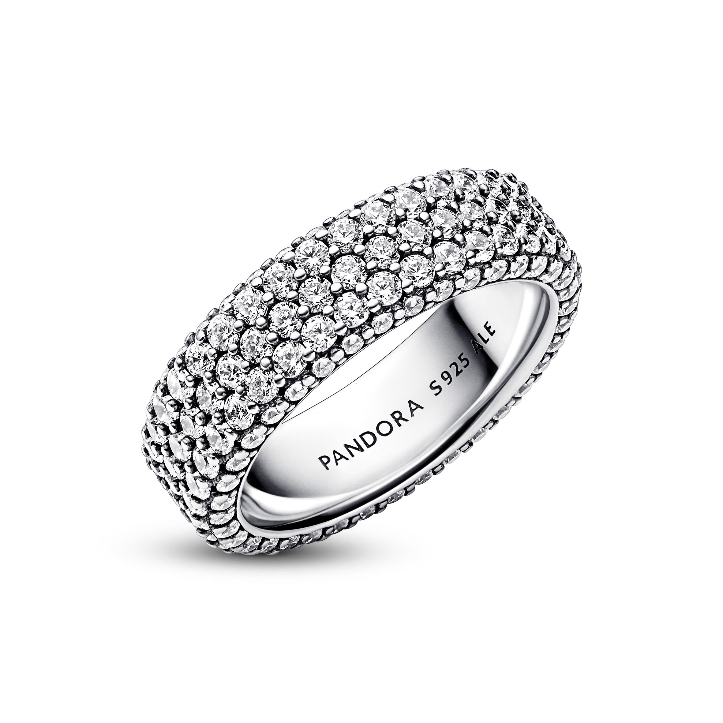 Anello Donna Pandora Pavè Fascia Tripla - 192634C01 - Gioielleria De Patto