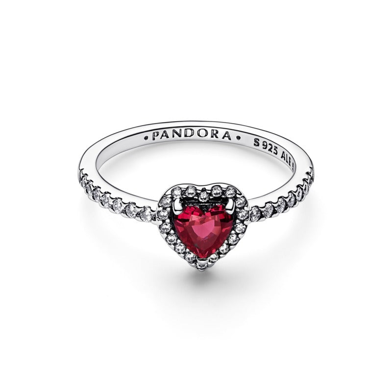 Anello Donna Pandora Cuore Rosso e Pavè - 198492C01 - Gioielleria De Patto
