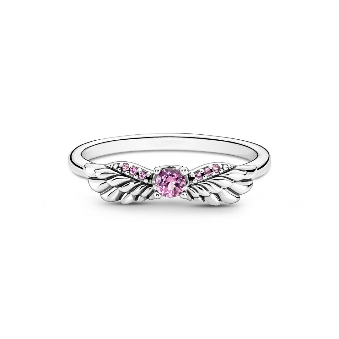Anello Donna Pandora Ali d'Angelo con Pietra Rosa - 198500C02 - Gioielleria De Patto