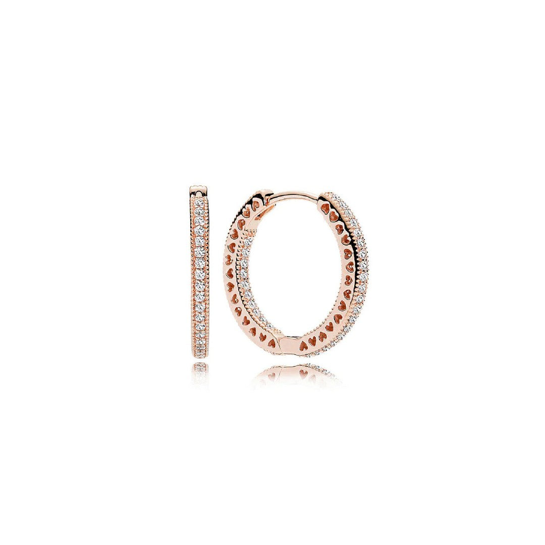 Orecchini Donna Pandora Cerchi Cuori Scintillanti - 286318CZ - Gioielleria De Patto