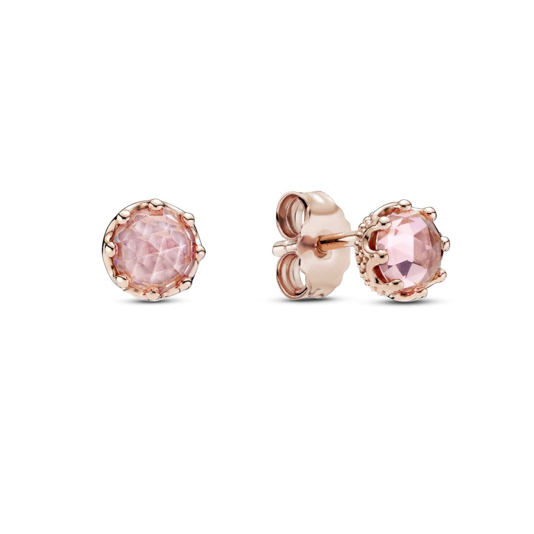 Orecchini Pandora Corona Scintillante Rosa - 288311C01 - Gioielleria De Patto
