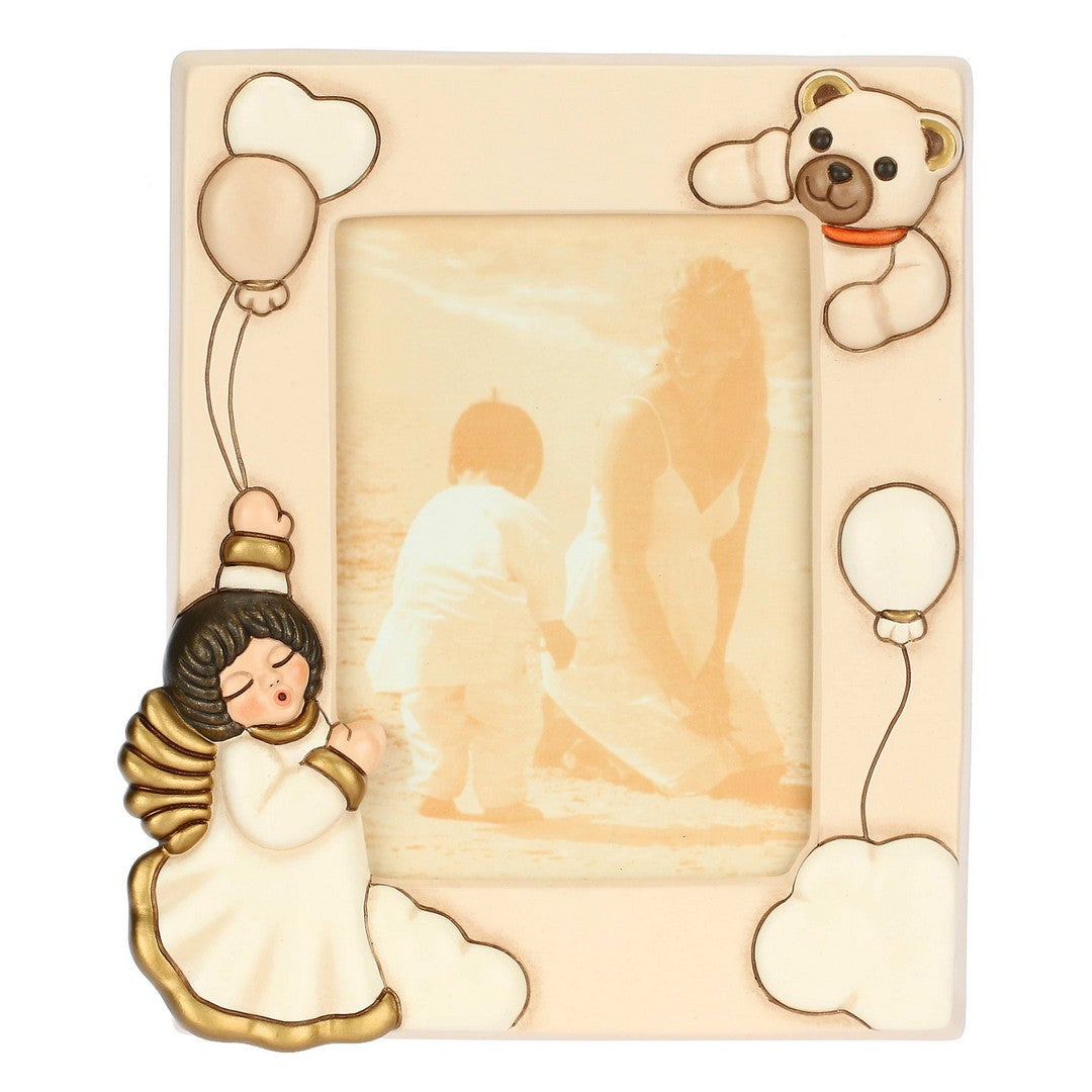 Thun Portafoto Angelo con Teddy in ceramica - K3805H90 - Gioielleria De Patto