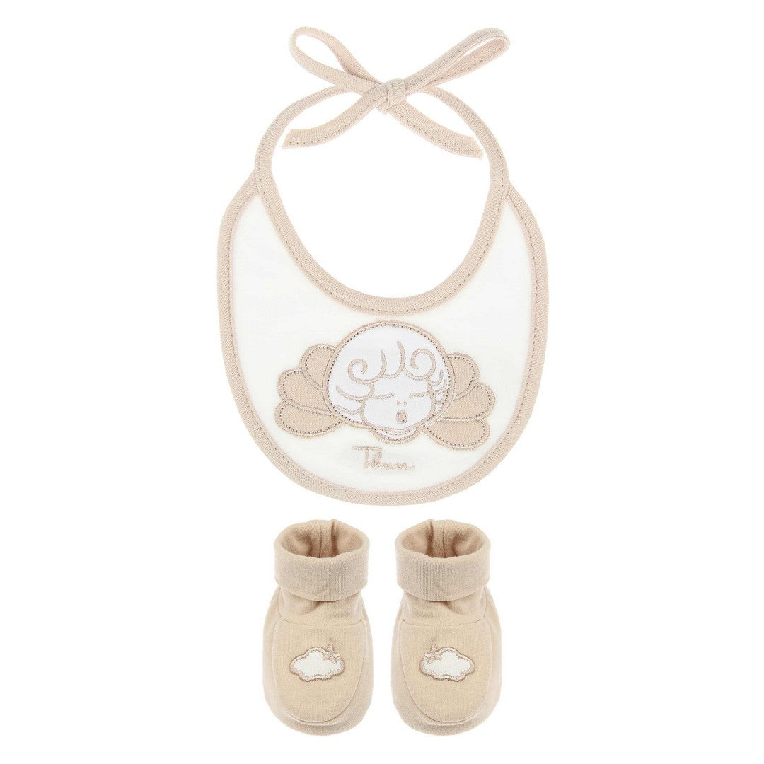 Thun Set bavetta e scarpine neutro in cotone - K3821P00 - Gioielleria De Patto
