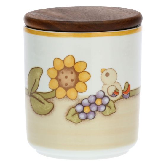Thun Barattolo in porcellana Country con uccellino e girasole - p3754e02 - Gioielleria De Patto