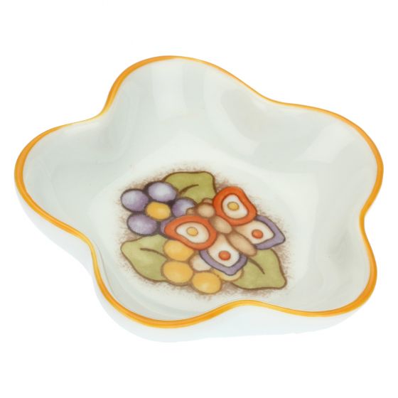 Thun Poggia bustina in porcellana Country a forma di fiore con farfalla - P3763E02 - Gioielleria De Patto