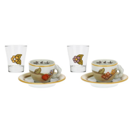 Thun Set 2 tazzine caffè e 2 bicchierini in vetro Country - P3820E02 - Gioielleria De Patto