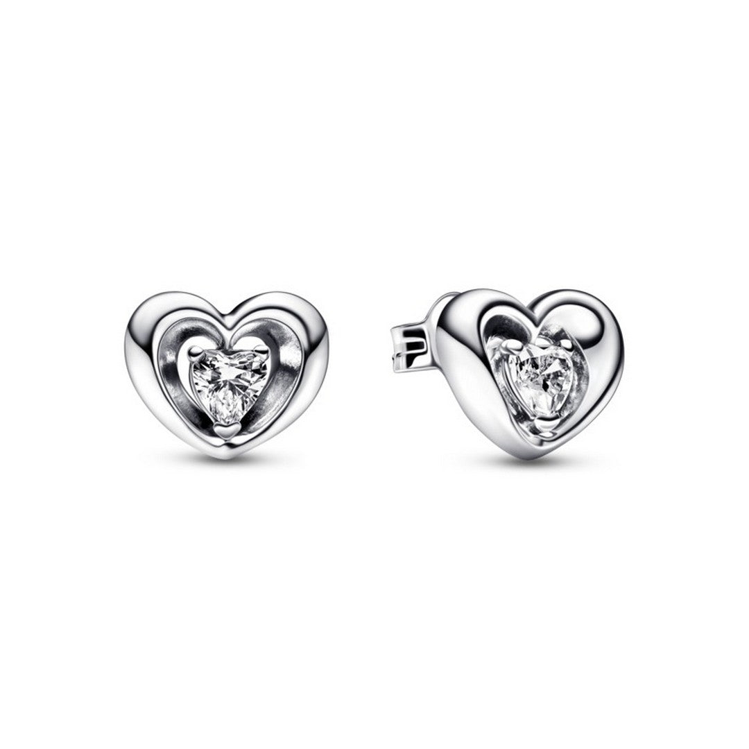 Orecchini Donna Pandora Cuore Splendente con Pietra - 292500C01 - Gioielleria De Patto