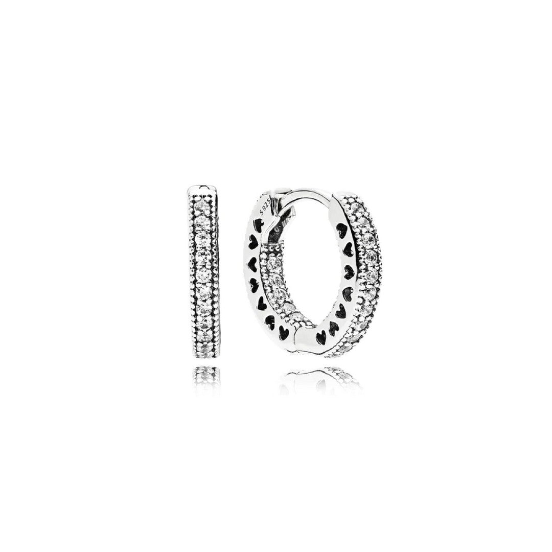 Orecchini Donna Pandora Cerchi Pietre e Cuori - 296317CZ - Gioielleria De Patto