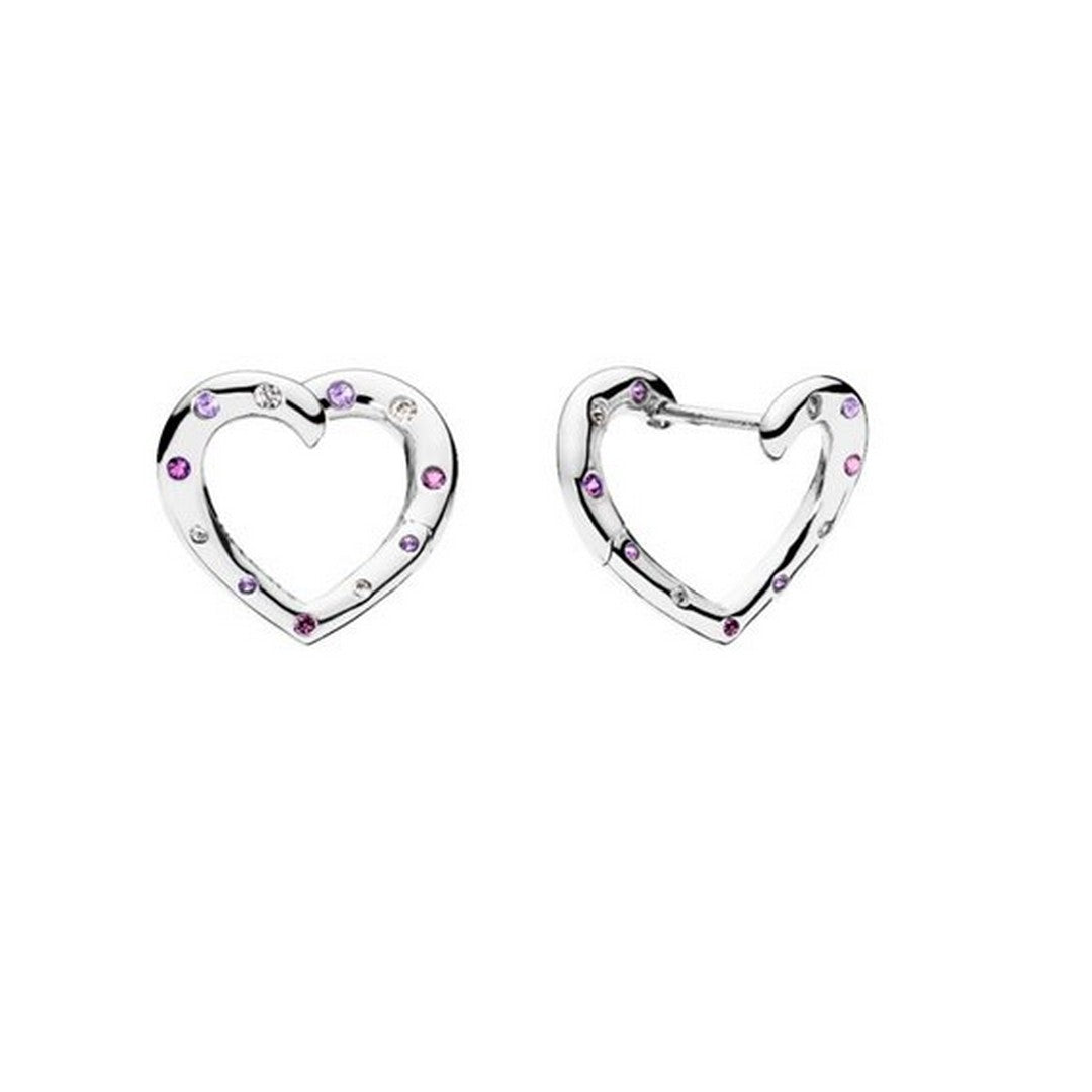 Orecchini Donna Pandora Cuori Luminosi - 297231NRPMX - Gioielleria De Patto