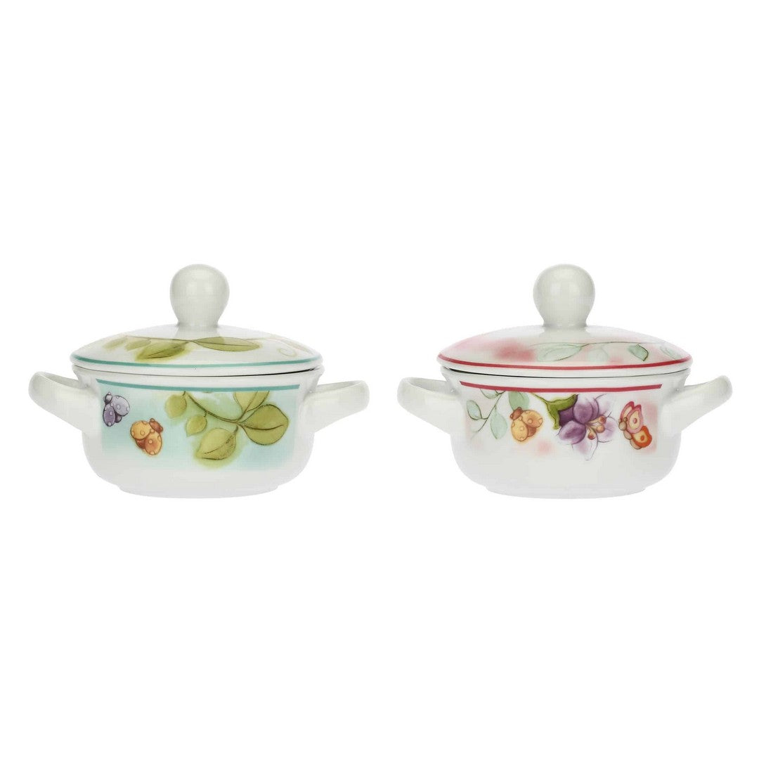 Thun Set 2 cocotte con coperchio Fiori e Fantasia - P4677P00 - Gioielleria De Patto